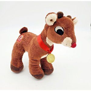 Rudolph the Red Nosed Reindeer Plush Stuffed Toy Dan Dee 50th 10" Tall Christmas